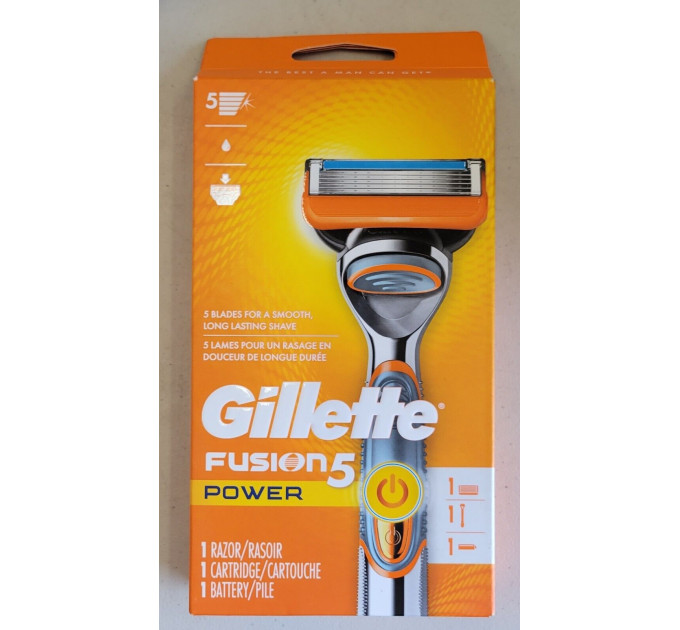 Бритва мужская Gillette Fusion5 Power (1 станок 1 картридж 1 батарейка) Made in America