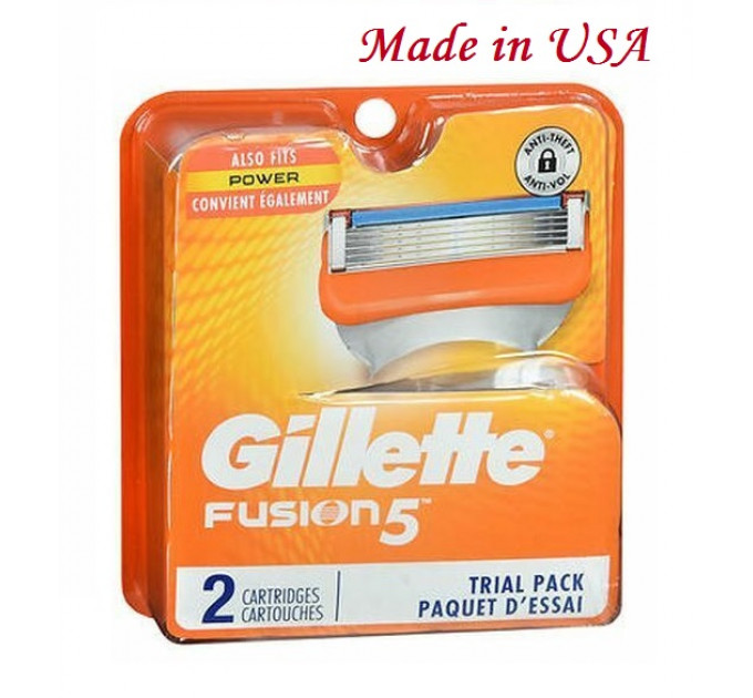 Змінні картриджі для бритви Gillette Fusion5 (2 шт) Made in USA
