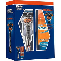 Подарочный набор для бритья Gillette Fusion ProGlide Flexball (1 станок 1 картридж и гель для бритья 75 мл)