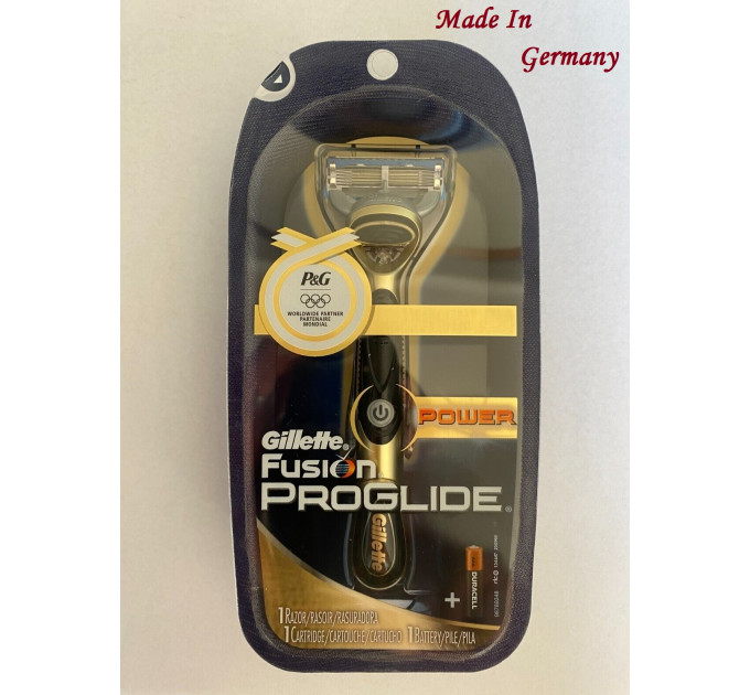Бритва чоловіча Gillette Fusion ProGlide Power Olympic Gold Edition (1 станок 1 картридж 1 батарейка)