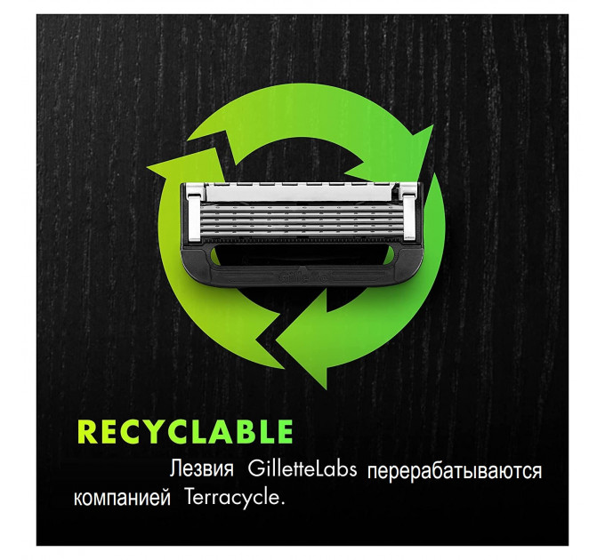 Змінні картриджі Gillette Labs з відлущувальною смужкою (6 шт)