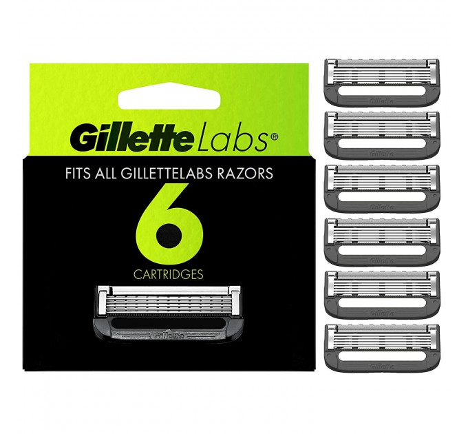 Сменные картриджи Gillette Labs с отшелушивающей полоской (6 шт)