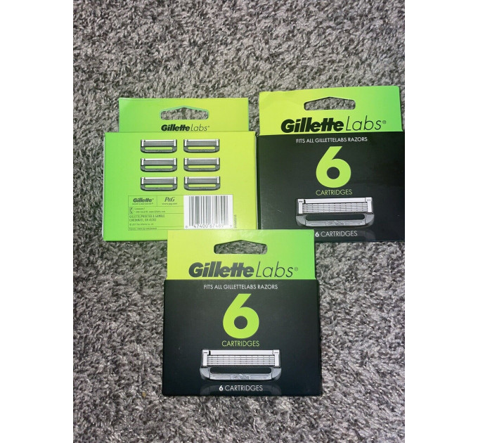 Змінні картриджі Gillette Labs з відлущувальною смужкою (6 шт)