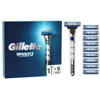 Бритва чоловіча Gillette Mach3 Turbo (1 станок та 9 картриджів)