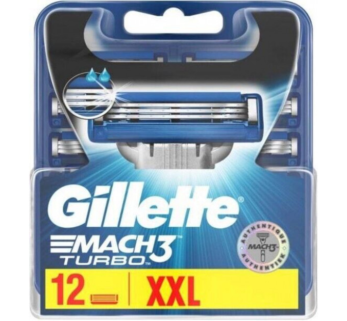 Сменные картриджи для бритья Gillette Mach3 Turbo (12 шт)