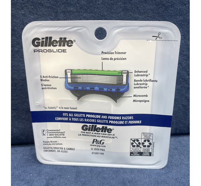 Сменные картриджи для бритвы Gillette ProGlide (4 шт) Made in America