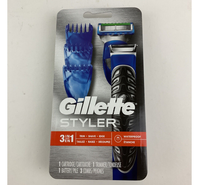 Бритва-стайлер чоловіча Gillette Fusion5 ProGlide Styler з 1 змінним картриджем ProGlide Power та 3 насадками для догляду за бородою та вусами + 1 батарейка