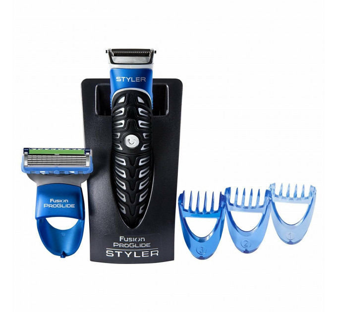 Бритва-стайлер чоловіча Gillette Fusion5 ProGlide Styler з 1 змінним картриджем ProGlide Power та 3 насадками для догляду за бородою та вусами + 1 батарейка