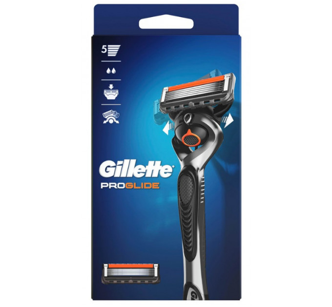 Бритва мужская Gillette Proglide Flexball Manual Razor (1 станок и 2 картриджа)