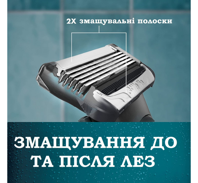 Чоловічий набір для догляду за волоссям інтимних зон Gillette Intimate (тример і бритва з трьома картриджами/підставкою та крем для гоління 177 мл)