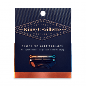 Сменные картриджи Gillette King C Gillette для бритья и контуринга (3 шт картриджа)