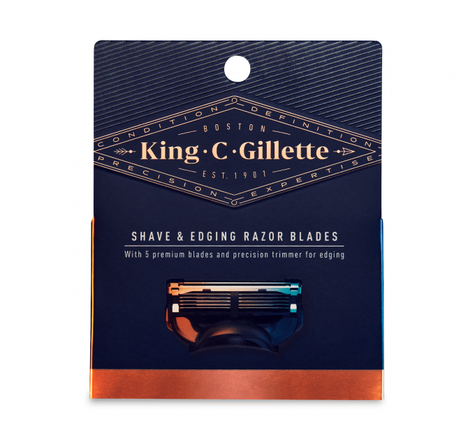 Сменные картриджи Gillette King C Gillette для бритья и контуринга (3 шт картриджа)