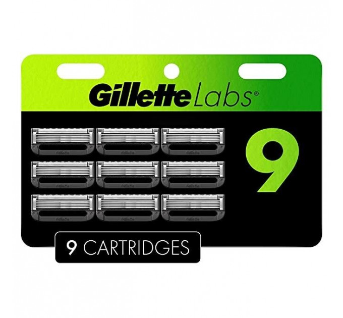 Змінні картриджі Gillette Labs з відлущувальною смужкою (9 шт)