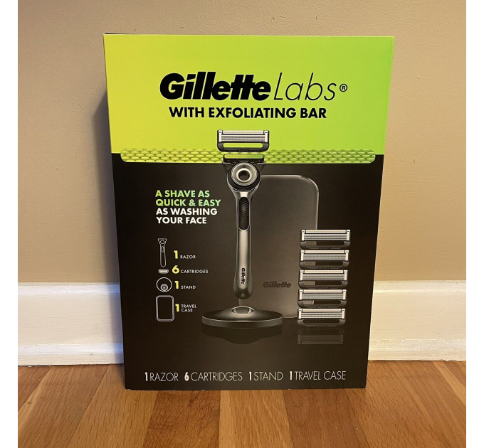 Подарунковий набір для гоління Gillette Labs (бритва з підставкою і дорожнім футляром та 6 картриджів)