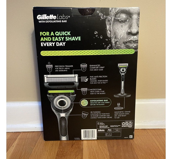 Подарунковий набір для гоління Gillette Labs (бритва з підставкою і дорожнім футляром та 6 картриджів)