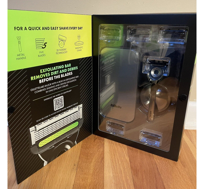Подарунковий набір для гоління Gillette Labs (бритва з підставкою і дорожнім футляром та 6 картриджів)
