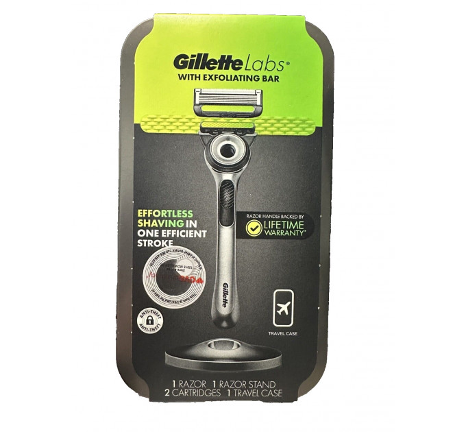 Бритва Gillette Labs с отшелушивающей полоской с подставкой и дорожным футляром