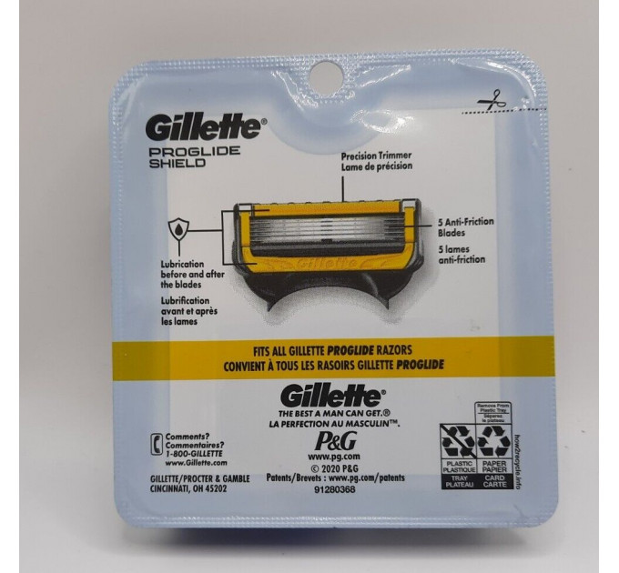 Сменные картриджи Gillette ProGlide Shield Power (4 шт)  Made in America