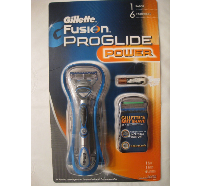 Бритва чоловіча Gillette Fusion ProGlide Power (1 станок 6 картриджів та 1 батарейка)