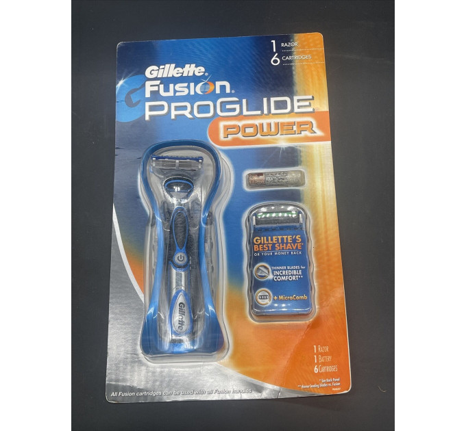 Бритва мужская Gillette Fusion ProGlide Power (1 станок 6 картриджей и 1 батарейка)