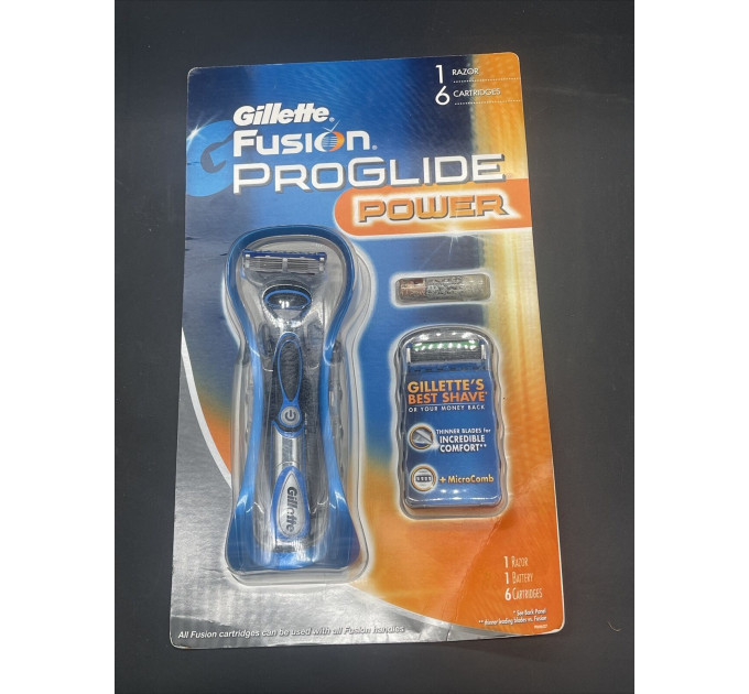 Бритва чоловіча Gillette Fusion ProGlide Power (1 станок 6 картриджів та 1 батарейка)