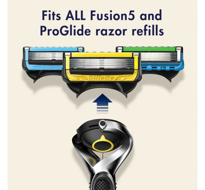 Бритва мужская Gillette Fusion Proshield Yellow Power (1 станок 1 картридж 1 батарейка)