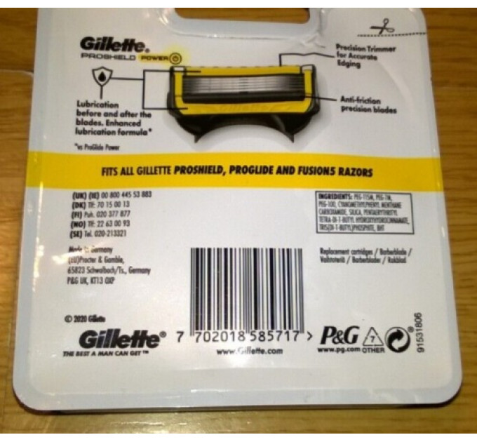 Змінні картриджі для бритви Gillette ProShield Power (8 шт)