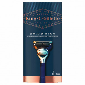 Станок Gillette King C Gillette для гоління та контурингу Shave & Edging Razor з одним змінним картриджем