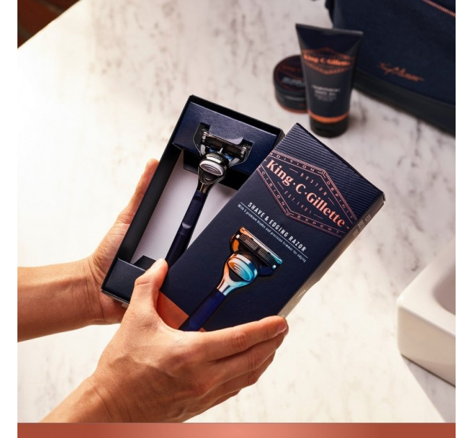 Станок Gillette King C Gillette для бритья и контуринга Shave & Edging Razor с одним сменным картриджем