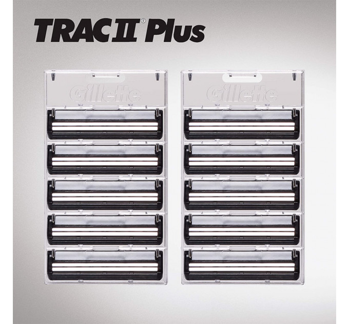 Змінні картриджі Gillette TRAC II Plus 10 шт