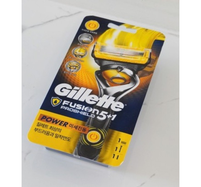 Бритва чоловіча Gillette Fusion Proshield Yellow Power (1 станок 1 картридж 1 батарейка)