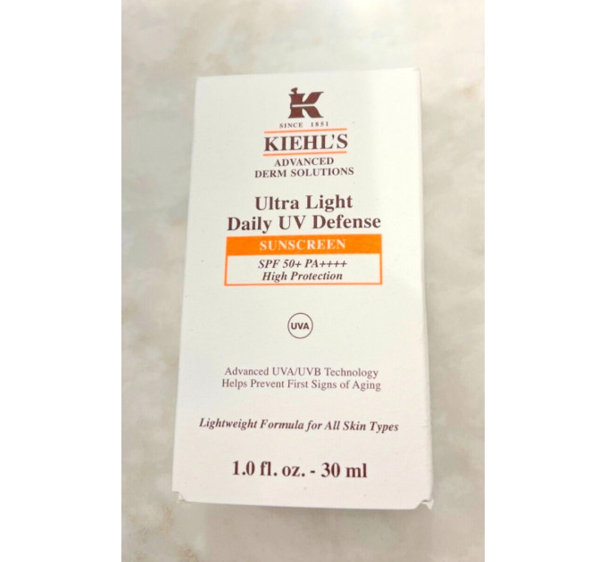 Легкий сонцезахисний крем для обличчя Kiehl's Ultra Light Daily UV Defense SPF 50 PA++++ (30 мл)