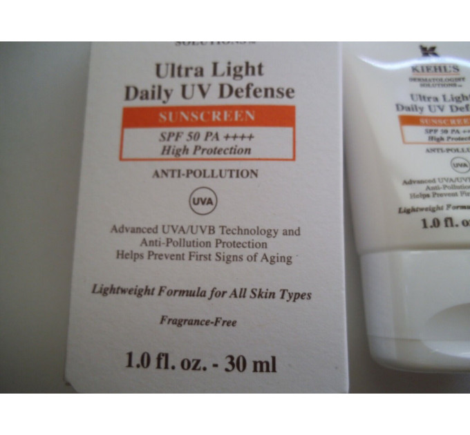 Лёгкий солнцезащитный крем для лица Kiehl's Ultra Light Daily UV Defense SPF 50 Anti-Pollution (30 мл)