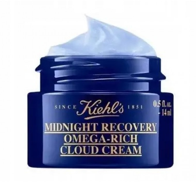 Нічний відновлювальний крем для обличчя Kiehl's Midnight Recovery Omega Rich Cloud Cream (14 мл)