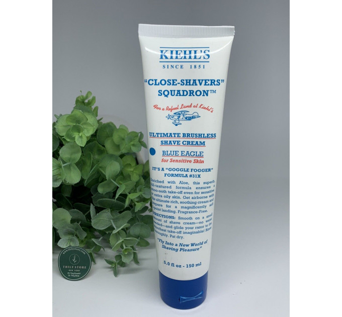 Крем для бритья Kiehl's Close Shavers Squadron Ultimate Brushless Shave Cream Blue Eagle для чувствительной кожи (150 мл)