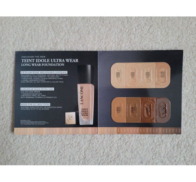 Тональна основа Lancome Teint Idole Ultra Wear набір пробників 8 штук по 0,05 мл