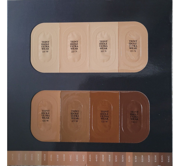 Тональна основа Lancome Teint Idole Ultra Wear набір пробників 8 штук по 0,05 мл