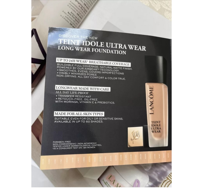 Тональна основа Lancome Teint Idole Ultra Wear набір пробників 8 штук по 0,05 мл