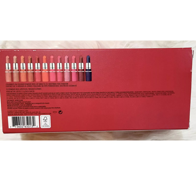 Набір матових губних помад MAC Powder Kiss Bubbles & Bows Holiday Collection Celebrate In Colour (12 шт по 1,5 гр)