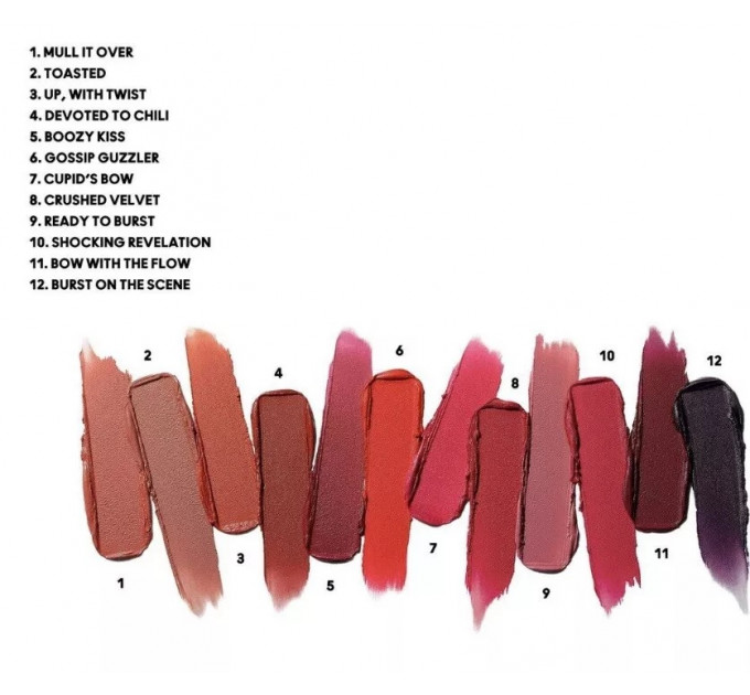 Набір матових губних помад MAC Powder Kiss Bubbles & Bows Holiday Collection Celebrate In Colour (12 шт по 1,5 гр)