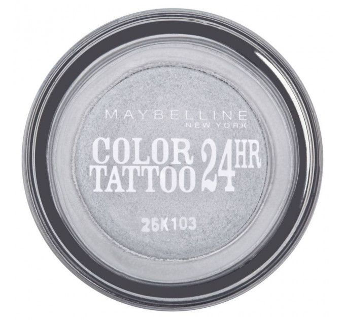 Гелевые крем-тени для век Maybelline New York Color Tattoo 24ч Тон 50 Неизменное серебро (4,5 гр)