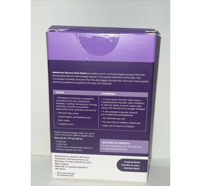 Силіконовий пластир від шрамів та рубців Mederma Silicone Scar Sheet