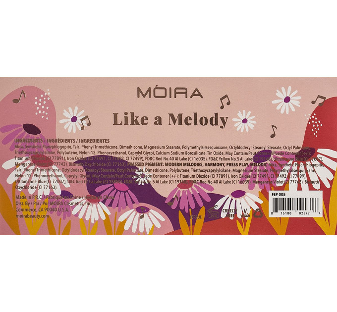 Палетка теней для век Moira Beauty Like a Melody 10 цветов