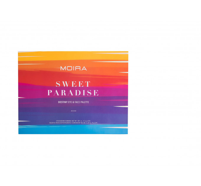 Палетка для глаз и лица Moira Beauty Sweet Paradise Destiny Eye and Face Palette (тени+хайлайтер+румяна)