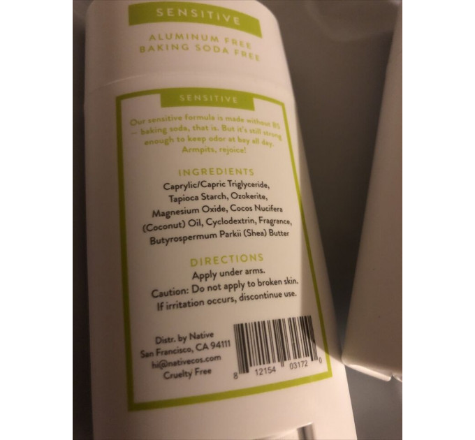 Органічний дезодорант для чутливої шкіри Native з ароматом алое і зеленого чаю унісекс 75 гр без алюмінію і без спирту