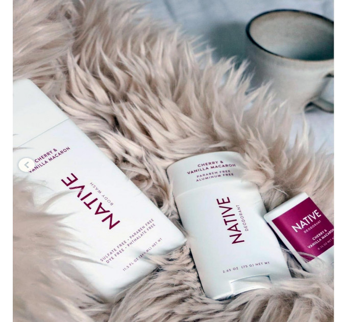 Органічний дезодорант Native Deodorant з ароматом вишні та ванільного макаруна Macaron унісекс 75 гр без алюмінію та без спирту