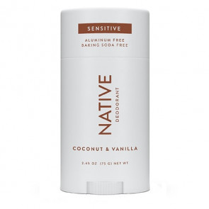 Дезодорант твёрдый для чувствительной кожи Native Deodorant Coconut & Vanilla (Sensitive) унисекс (75 гр) без алюминия и без спирта