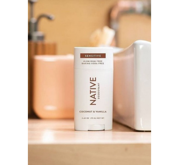 Органічний дезодорант для чутливої шкіри Native з ароматом кокоса і ванілі унісекс 75 гр без алюмінію і без спирту