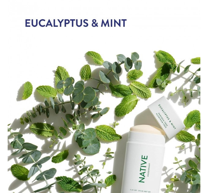 Дезодорант твёрдый Native Deodorant Eucalyptus & Mint унисекс (75 гр) без алюминия и без спирта
