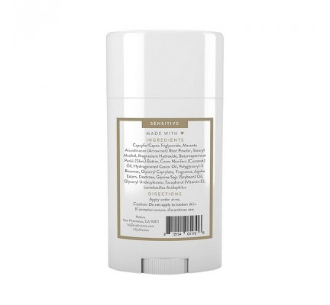 Дезодорант твёрдый для чувствительной кожи Native Deodorant Sandalwood & Shea Butter (Sensitive) унисекс (75 гр) без алюминия и без спирта